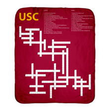  USC Crossword Sherpa Throw Blanket-Unsolved